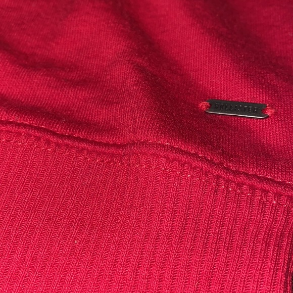 Hollister cropped crew neck Red with White and Black stripes size small. - Picture 3 of 5